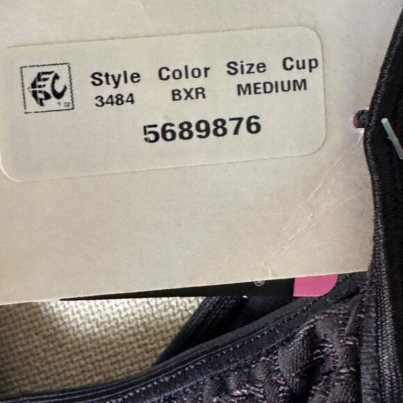 Bali Cool Comfort Black Retro Wirefree Bra Medium Stretch Fabric Comfort Flex Fi - Picture 7 of 10
